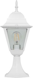 Светильник садово-парковый DL-0563 четырехгранный на постамент 60W E27 230V, белый