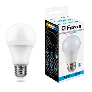 Лампа светодиодная 12W 230V E27 6400K  A60 
