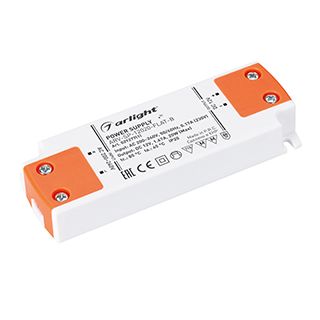 Блок питания ARV-SP-12020-FLAT-B (12V, 1.67A, 20W) (IP20 Пластик, 5 лет)