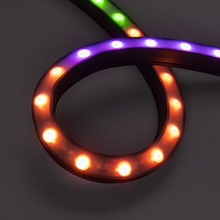 Грейзер DMX THOR-3D-F24-25x27mm 24V RGB (17 W/m, IP65, 1m, wire x2) (Силикон)