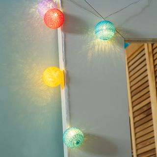 Тайские фонарики Фейерверк 1,5 м, прозрачный ПВХ, 10 LED, теплый белый, питание 2 х АА (батарейки не