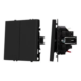 ARL NOBE Выключатель звонковый 2 кл софт-тач черный оникс SWT-MKR2-SFPL-BK (250V, 10A) (Arlight, -)