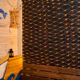 Гирлянда Сеть 2х1,5м, свечение с динамикой, прозрачный ПВХ, 288 LED, 230 В, цвет: Жёлтый