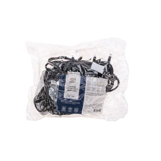 Гирлянда Нить (дюраплей) 12м, постоянное свечение, черный каучук, 230В, цвет Тёплый белый (нужен шну