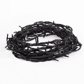 Гирлянда Твинкл Лайт 20 м, 200 LED ТЕПЛЫЙ БЕЛЫЙ, черный ПВХ, IP65, динамика, 230В соединяется NEON-N